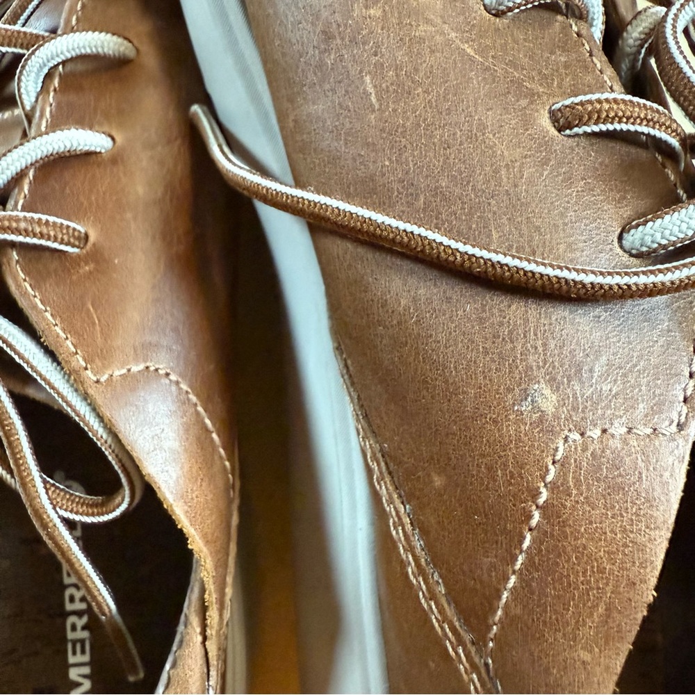 Merrell Brown Leather Lace-Up Sneakers - Women’s Shoes - US Size 10 - EUC - Picture 11 of 14